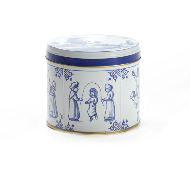 6 stroopwafels in Delftsblauw blikje